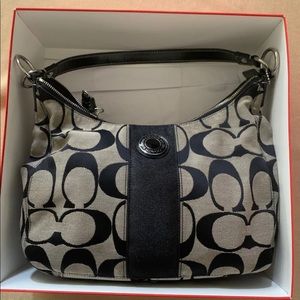 Authentic Coach Signature Stripe Convert Bag